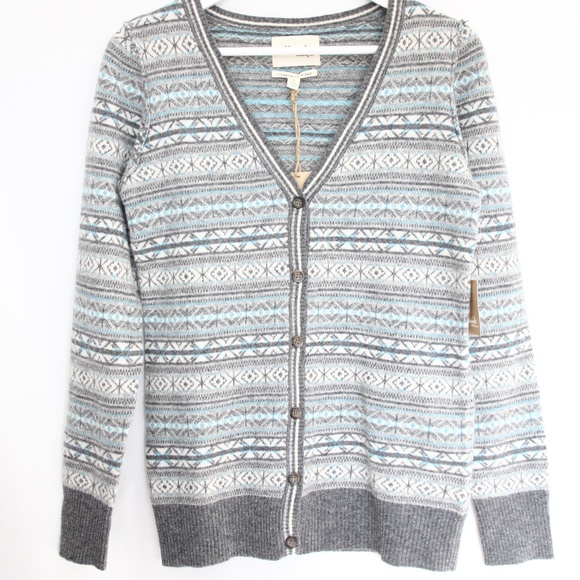 Telluride Clothing Co Women Wool Cardigan Sweater NEW Faire Isle striped Small - Picture 7 of 8